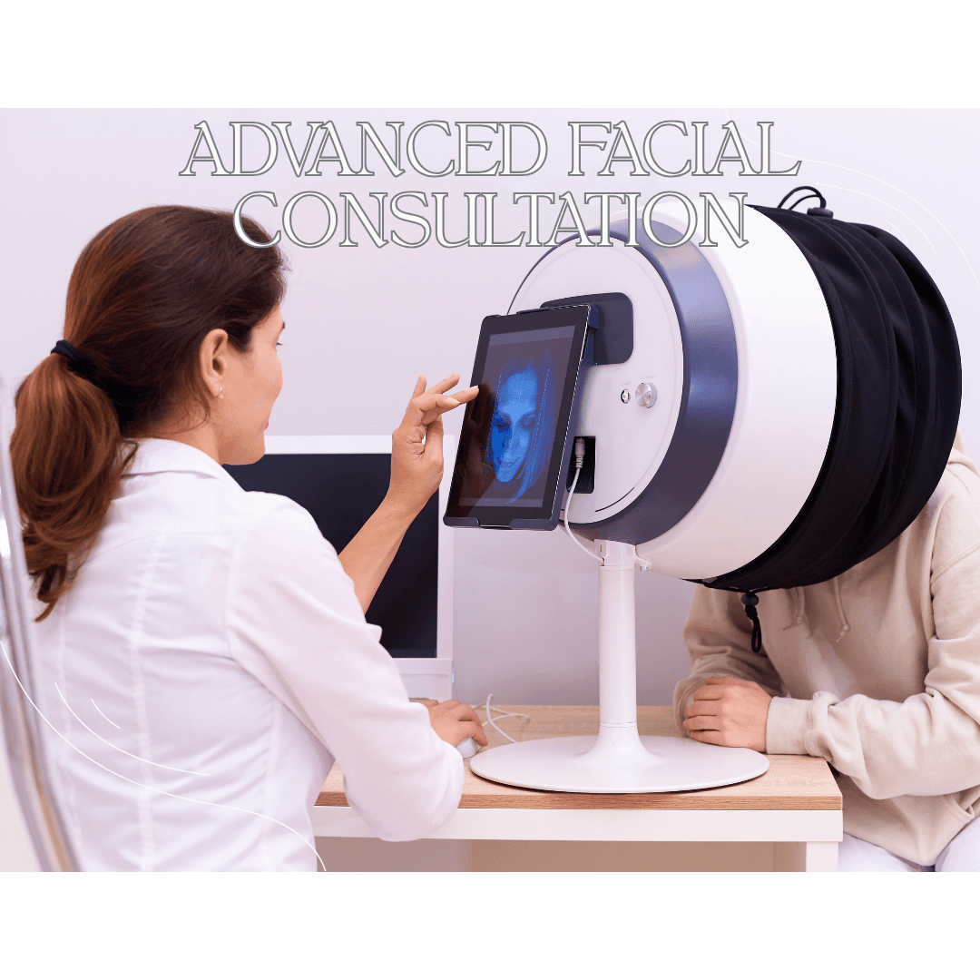 ADVANCED FACIAL CONSULTATION Our expert team will guide you through a thorough evaluation, including a SkinScope LED diagnostic, to better understand your unique skin needs. This cutting-edge technology helps us identify concerns such as hydration levels, pigmentation, and overall skin health, ensuring you receive tailored recommendations for radiant, glowing skin. Let’s work together to create a skincare plan that’s perfect for you! Call 0333 016 3500.