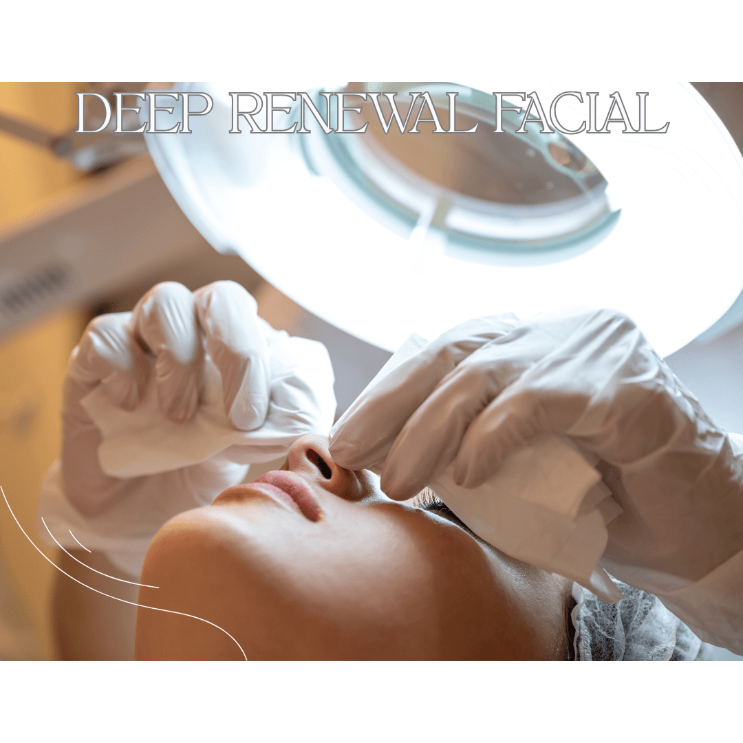 DEEP RENEWAL FACIAL Revitalise your skin with our Ultimate Deep Cleansing Facial, designed to target deep-rooted congestion and restore a fresh, clear complexion. This treatment is perfect for stubborn impurities and leaves your skin smooth, refreshed, and glowing. Call 0333 016 3500.